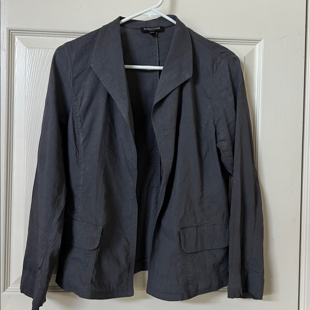 Eileen Fisher Grey Open Blazer Jacket size PS